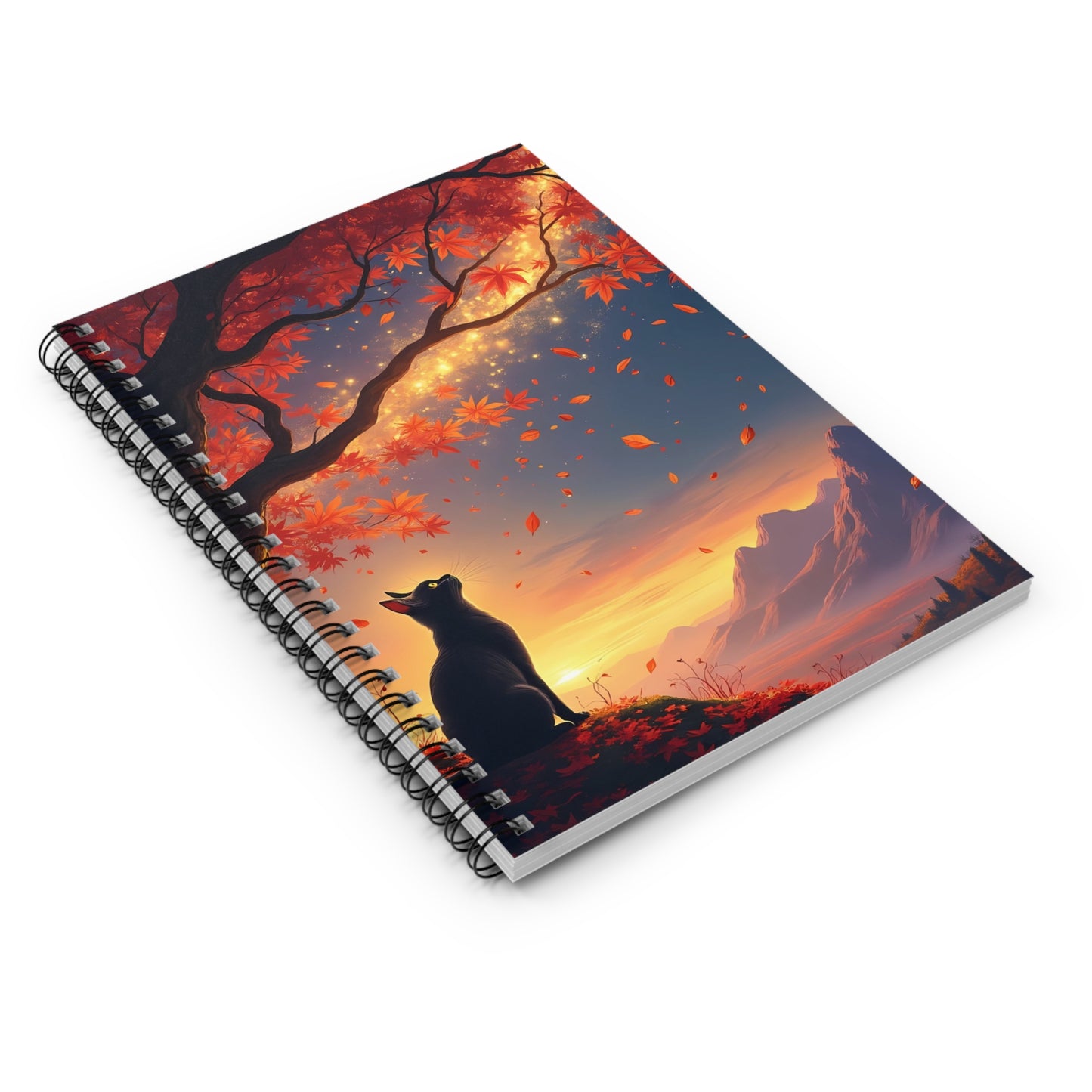 Autumn Cat Dreams – Starlit Guardian Spiral Journal