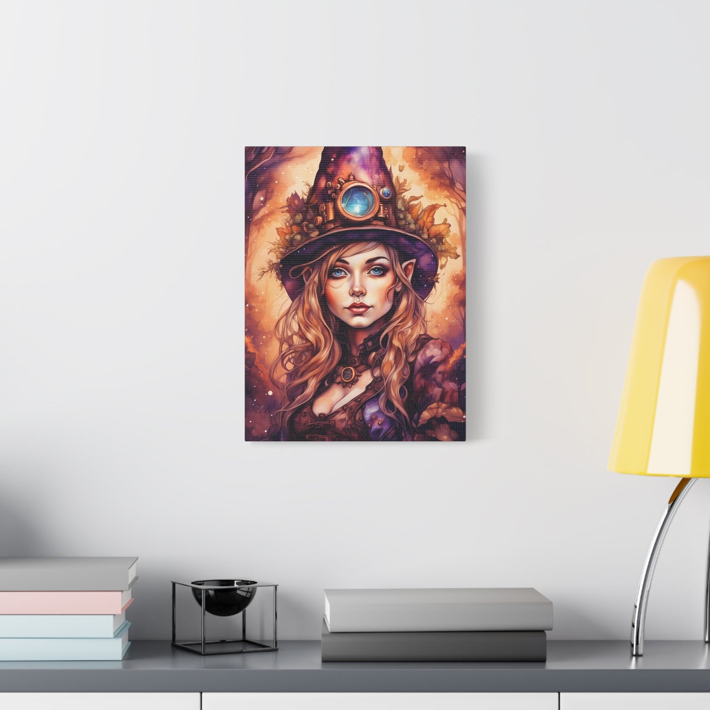 Prismveil Gnomes – Liora, The Lantern Bearer Canvas Print (12x16, 16x20, 18x24)